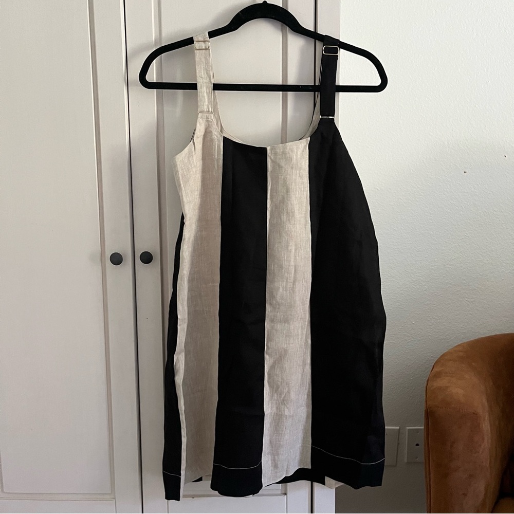 DISSH | AGI NATURAL COLOR BLOCK LINEN MINI DRESS - Picture 11 of 12